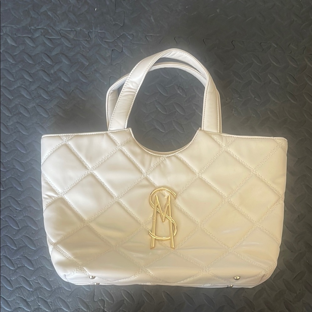 Steve Madden Cream Quilted Tote Bag